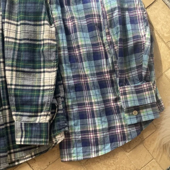 BUNDLE Vineyard Vines FOUR Flannel Shirts Small Plaid Shirt Collection 8-10 Tops - Picture 7 of 15